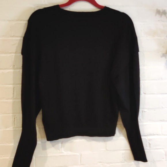 NWT Express Capped Sleeve Crew Neck Black Sweater - Picture 6 of 6